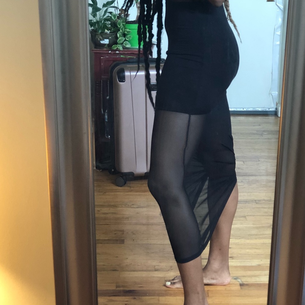 All black mesh insert DRESS